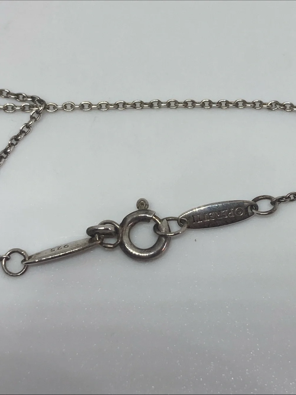 Tiffany & Co. Polished Silver Bean Pendant Necklace Vintage